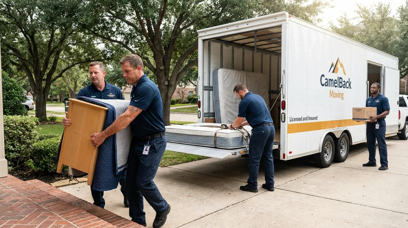 Crew loading residential truck for cross-state move from Annandale, VA